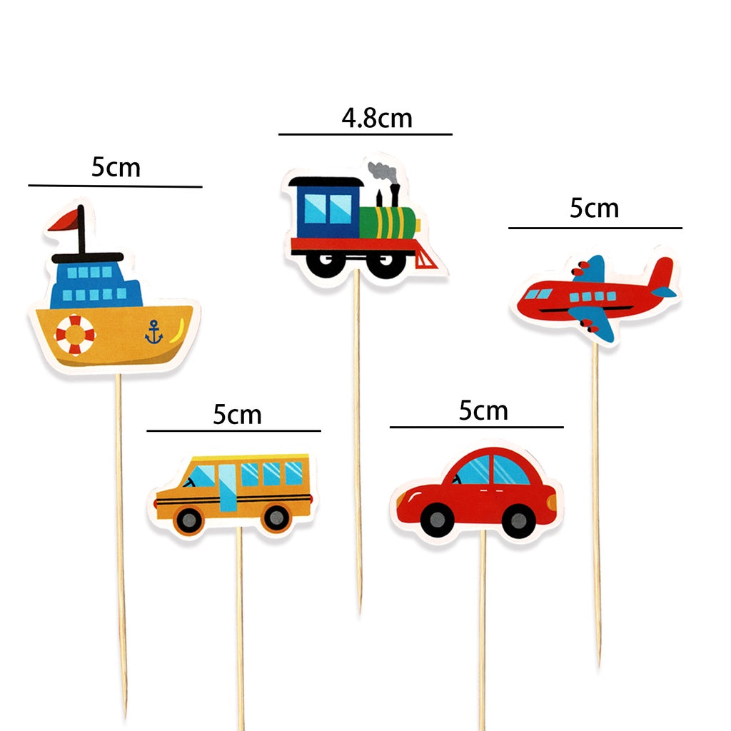 1 Pack isi 5 pcs Cake Topper / Hiasan Kue Transportasi