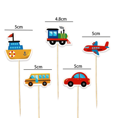 1 Pack isi 5 pcs Cake Topper / Hiasan Kue Transportasi
