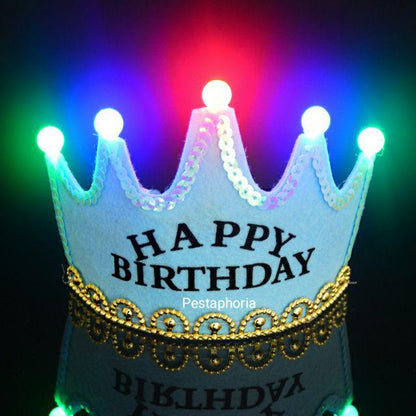 Mahkota LED/Crown LED Happy Birthday/Mahkota King/Princess