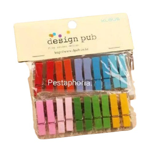 20 pcs Wooden Clip 3,5 cm +  free tali rami / Wooden Peg / Penjepit Foto Kayu / Jepitan Foto