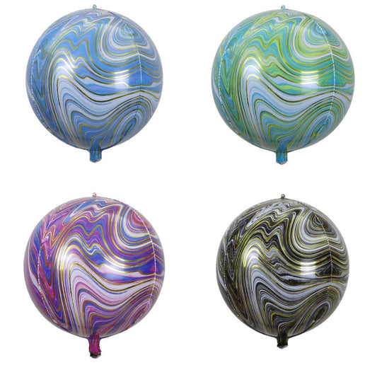 Balon Foil Round / Bulat 4D Marble Size 22 inch