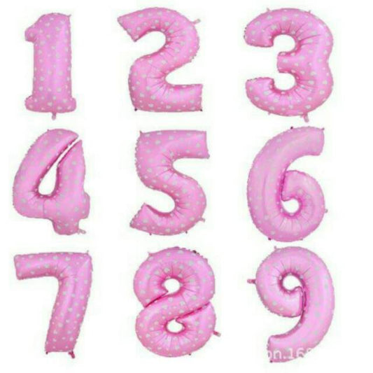 Balon Foil Angka Jumbo Warna Pink Size 100 cm / 40 inch