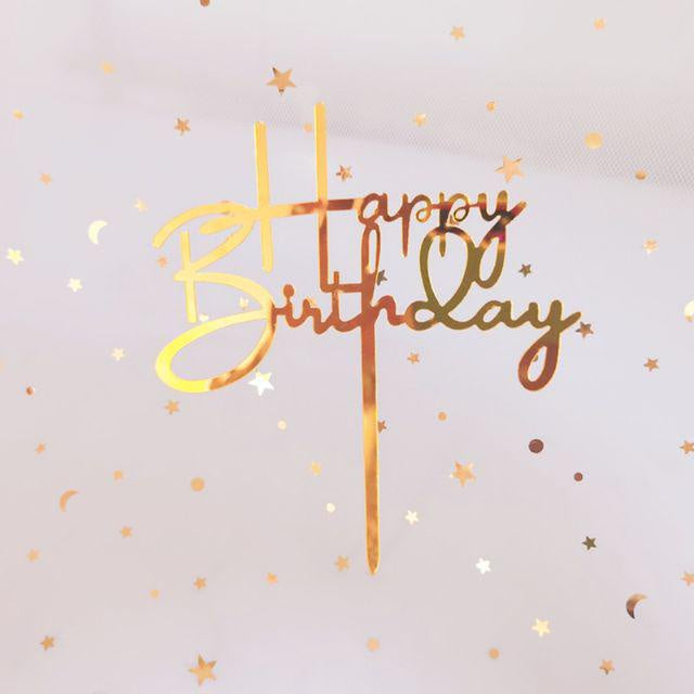 Cake Topper Acrylic HBD / Topper Kue Akrilik Happy Birthday