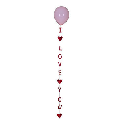 Bunting Flag / Banner I Love You Metalik
