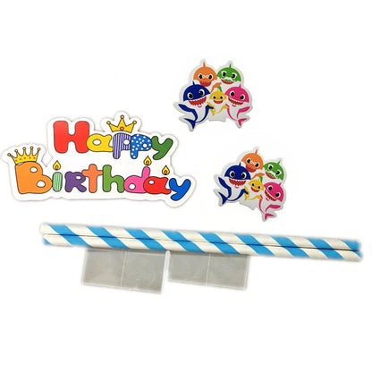 Cake Topper HBD Happy Birthday / Hiasan Kue Ulang Tahun Baby Shark