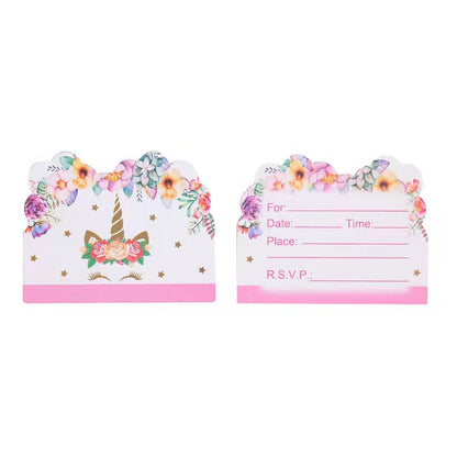 10 pcs Undangan Ulang Tahun / Invitation Birthday Card Karakter/Kartun