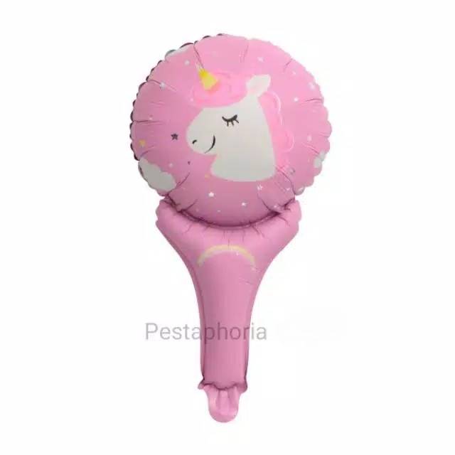 Balon Foil Pentung / Tongkat / Tenis Unicorn Bulat