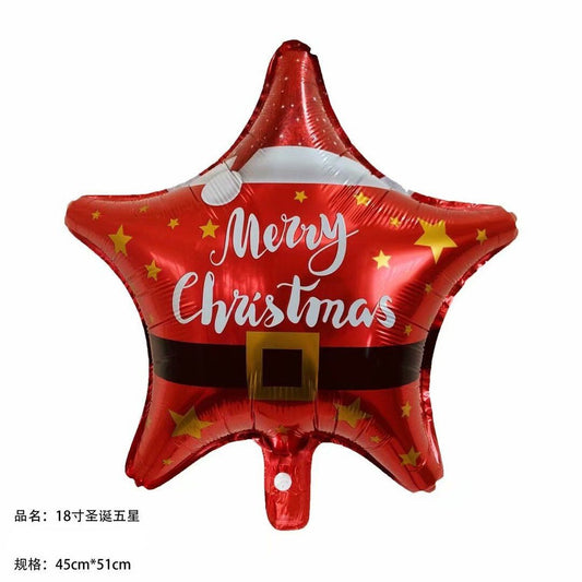 Balon Foil Natal / Merry Christmas Star Size 45 cm
