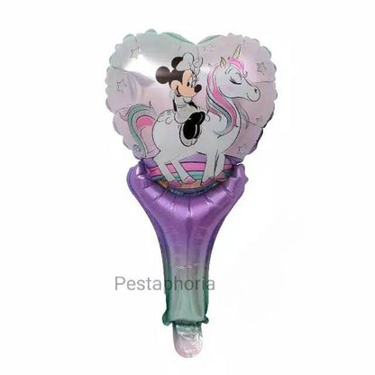 Balon Foil Pentung / Tongkat / Tenis Unicorn Bulat