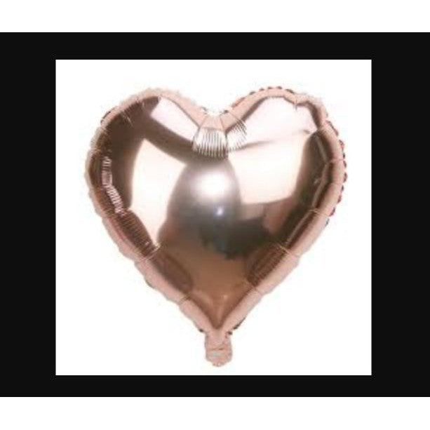 Balon Foil Hati/Love, Star/Bintang Size 5 inch / 13 cm Warna Champagne Gold