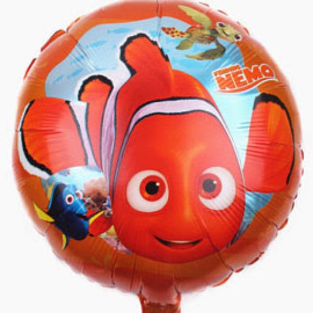 Balon Foil Bulat Finding Nemo &  Dory Size 45 cm
