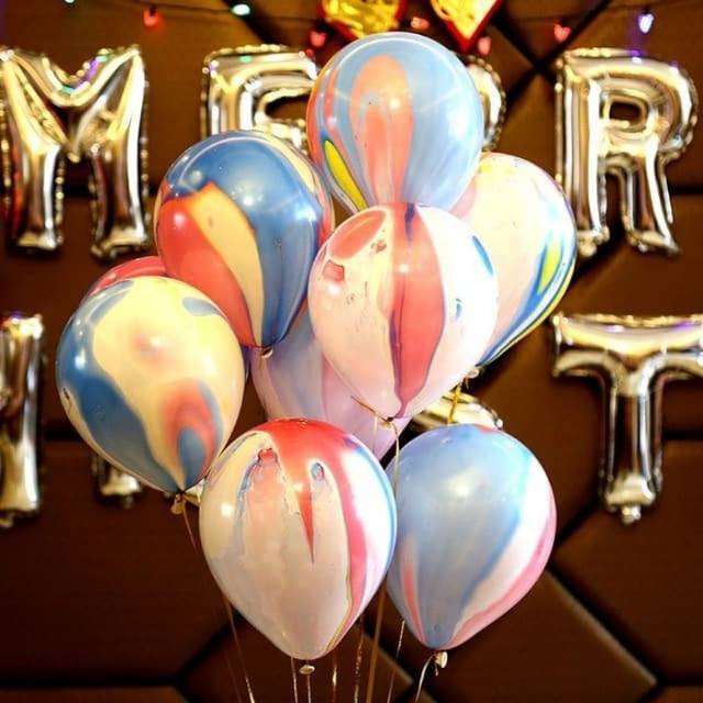 10 pcs Balon Latex / Lateks Marble Size 10 inch