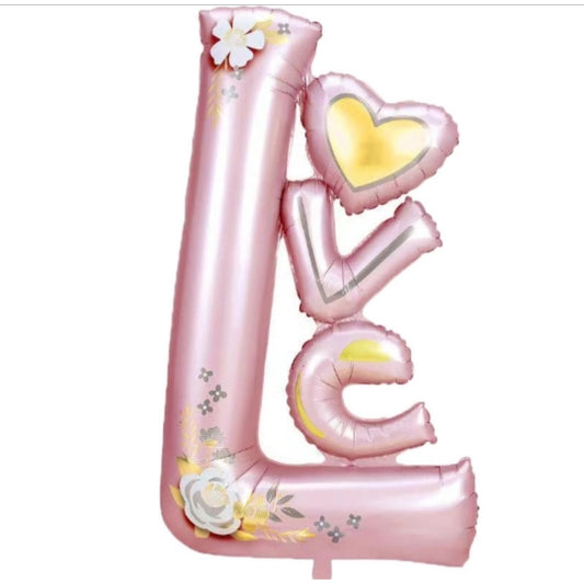 Balon Foil Love Cluster Baby Pink Jumbo Size 120 cm