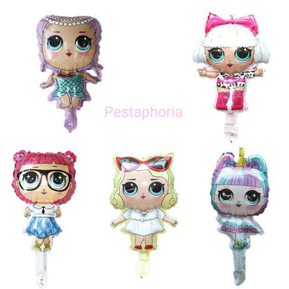 1 Set isi 5 Balon Foil LOL Surprise Doll Size Mini
