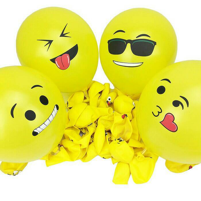 Balon Latex/Lateks Emoji Emoticon 12 inch