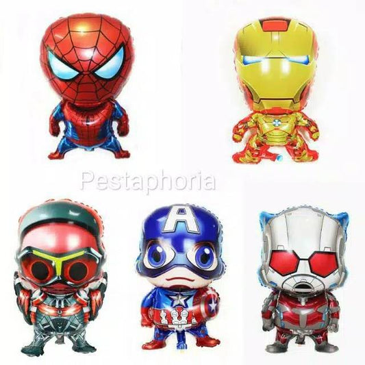 Balon Foil Captain America, Spiderman, Iron Man, Antman, Falcon Jumbo Size 77 x 46 cm