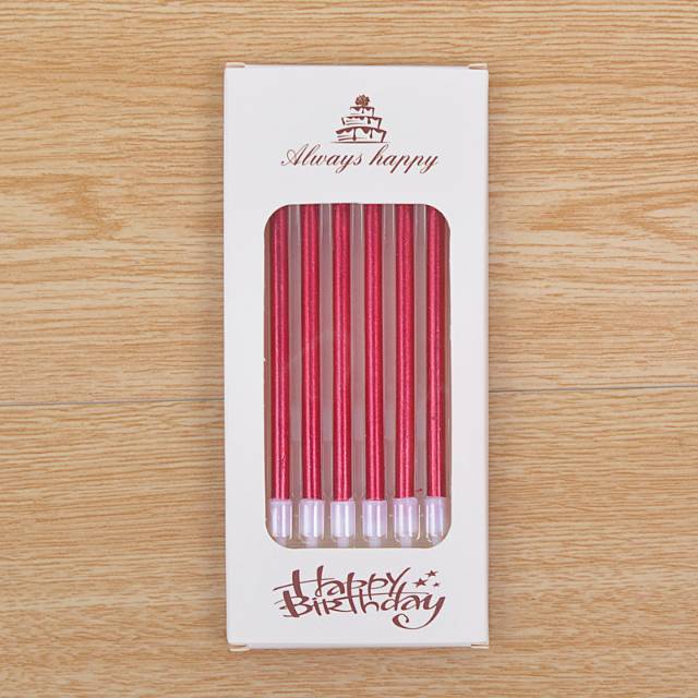 Lilin Ulang Tahun Panjang Metalik Gold / Silver / Pink / Multicolor isi 6 pcs / pack / Tall Candle