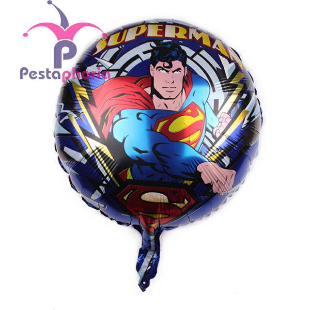 Balon Foil Bulat Superman Size 45cm