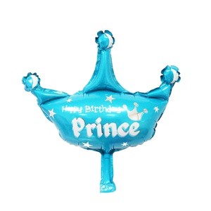 Balon Foil Happy BIrthday Prince Crown Mini