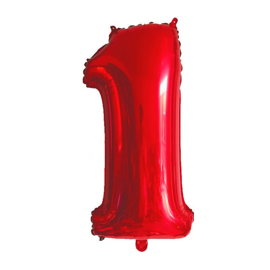 Balon Foil Angka Jumbo Size 80 cm Warna Merah