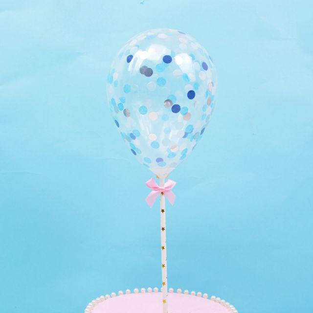 Cake Topper Balon Latex 5 inch isi Confetti u/ Hiasan Kue