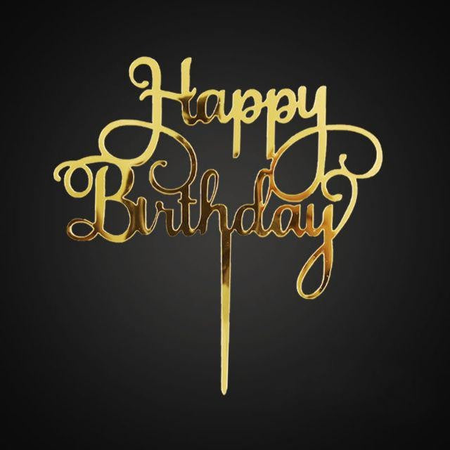 Cake Topper Acrylic HBD / Topper Kue Akrilik Happy Birthday
