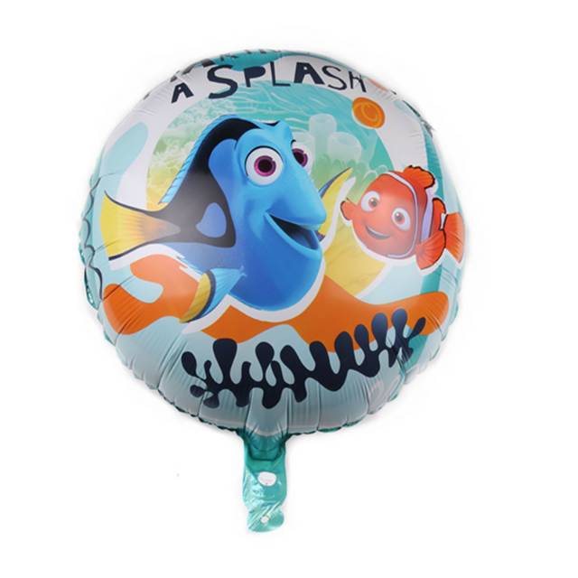 Balon Foil Bulat Finding Nemo &  Dory Size 45 cm