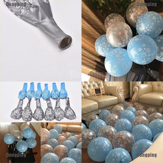 10 pcs Balon Latex Frozen Snowflake / Salju Size 12 inch
