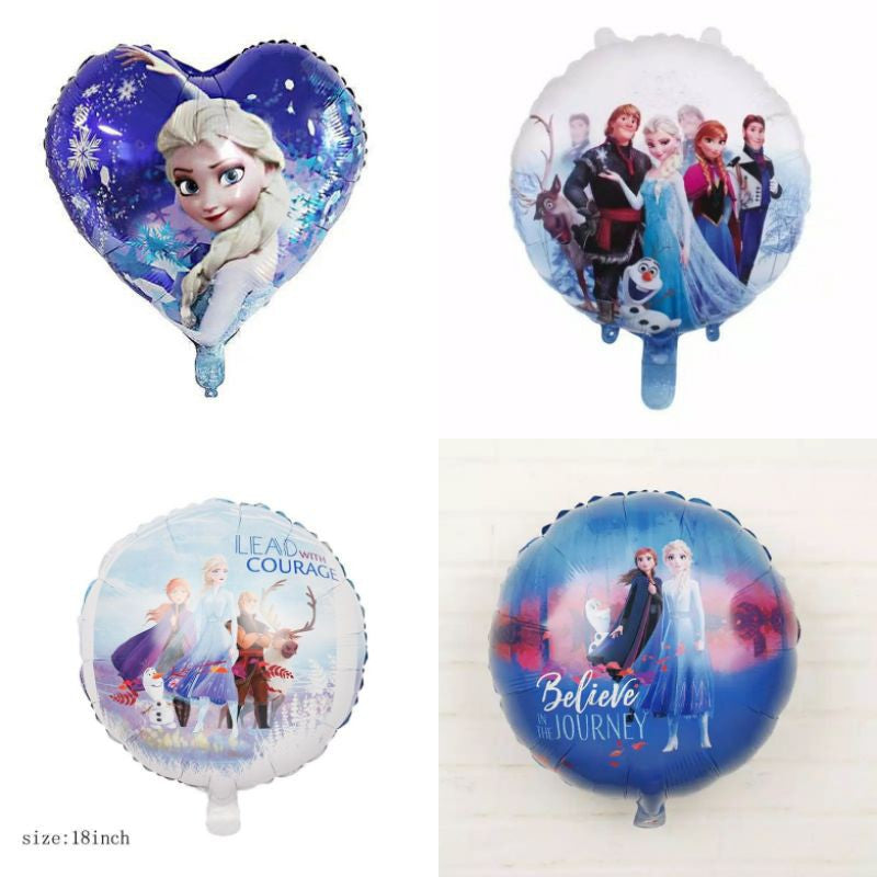 Balon Foil Frozen II / 2 Bulat Elsa Anna Lead with Courage / Believe in the Journey Size 45 cm