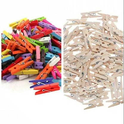 20 pcs Wooden Clip 3,5 cm +  free tali rami / Wooden Peg / Penjepit Foto Kayu / Jepitan Foto