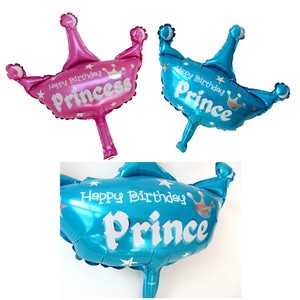 Balon Foil Happy BIrthday Prince Crown Mini