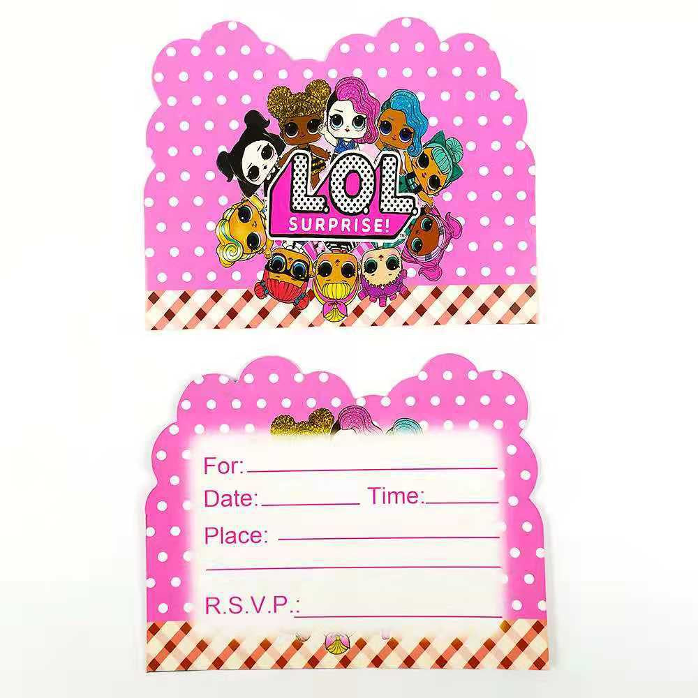 10 pcs Undangan Ulang Tahun / Invitation Birthday Card Karakter/Kartun