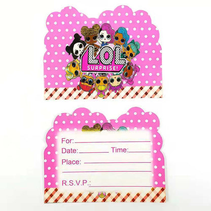 10 pcs Undangan Ulang Tahun / Invitation Birthday Card Karakter/Kartun