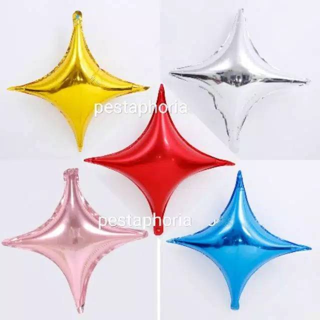 Balon Bintang / Star Segi Empat Size 25 cm / 10 inch