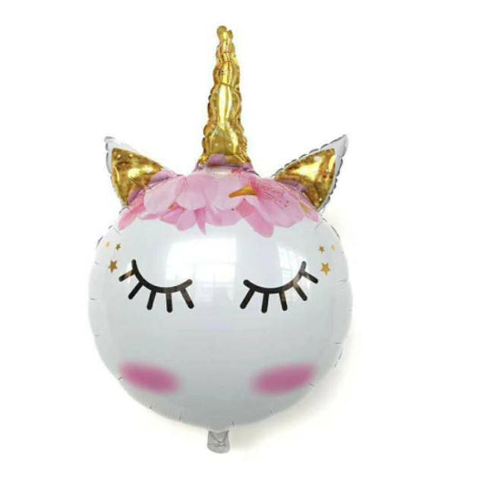 Balon Foil Unicorn Bulat Eyelash Jumbo Size 90 cm x 60cm