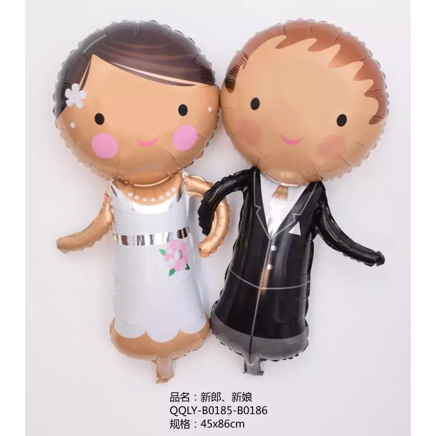 Balon Foil Bride Groom Size Medium 86 cm x 45 cm