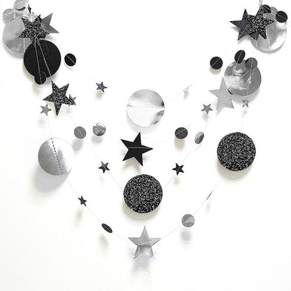 Star mix Round 2 warna Party Garland Metalik 4 meter