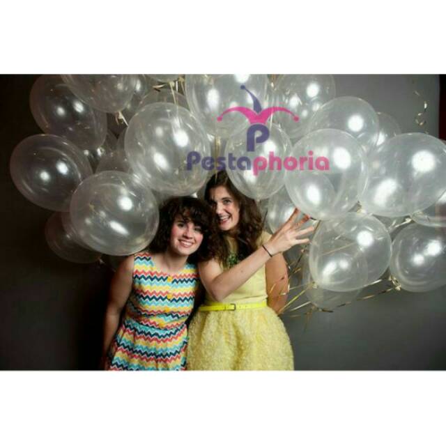 Balon Latex/Lateks Transparan/Clear/Bening 12 inch