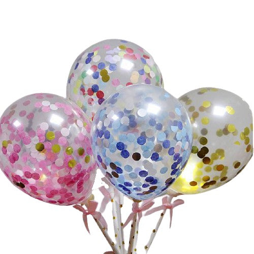 Cake Topper Balon Latex 5 inch isi Confetti u/ Hiasan Kue