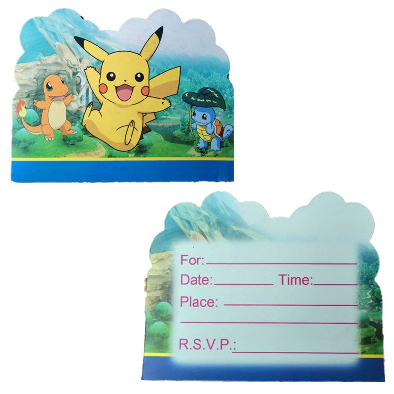 10 pcs Undangan Ulang Tahun / Invitation Birthday Card Karakter/Kartun