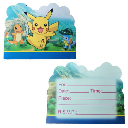 10 pcs Undangan Ulang Tahun / Invitation Birthday Card Karakter/Kartun