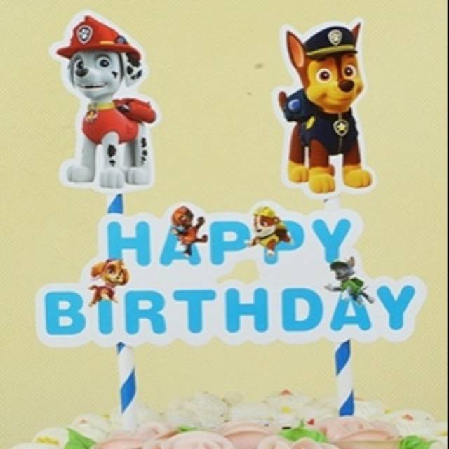 Cake Topper Happy Birthday Paw Patrol