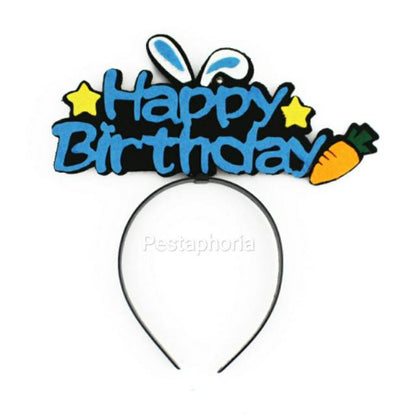 Bando / Headband Flanel LED Happy Birthday