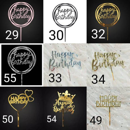 Cake Topper Acrylic / Akrilik Happy Birthday/Anniversary/Make A Wish/Best Dad Ever/Sweet Seventeen