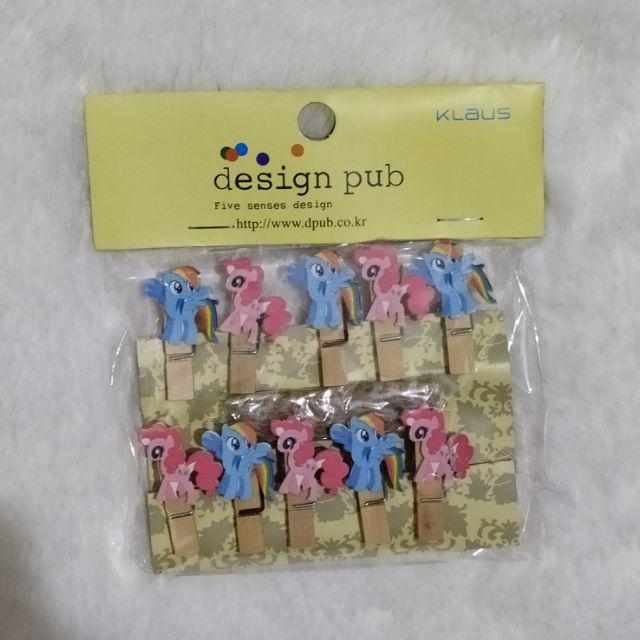 Wooden Clip Set Minion,Doraemon,Hello Kitty, My Little Pony/Penjepit Foto Kayu Karakter/Jepitan Kayu