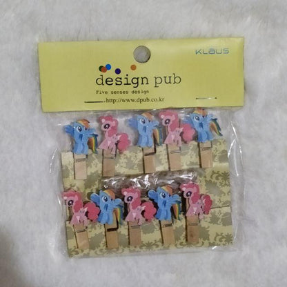 Wooden Clip Set Minion,Doraemon,Hello Kitty, My Little Pony/Penjepit Foto Kayu Karakter/Jepitan Kayu