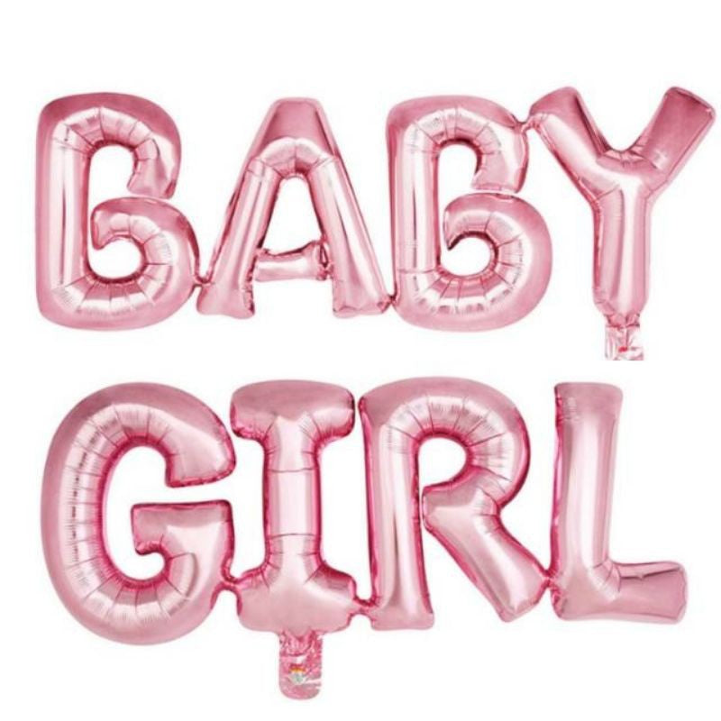 Balon Foil Tulisan Baby Boy / Baby Girl Sambung Jumbo