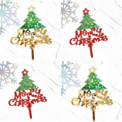 Cake Topper Acrylic / Topper Kue Akrilik Natal / Merry Christmas Tree