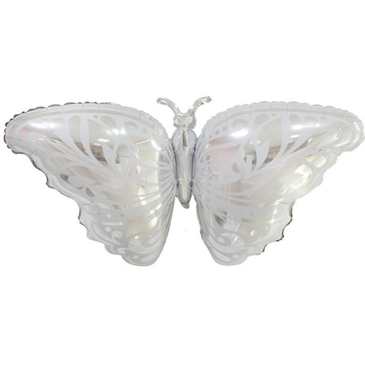 Balon Foil Butterfly  / Kupu - Kupu Silver Jumbo Size 110 cm x 55 cm
