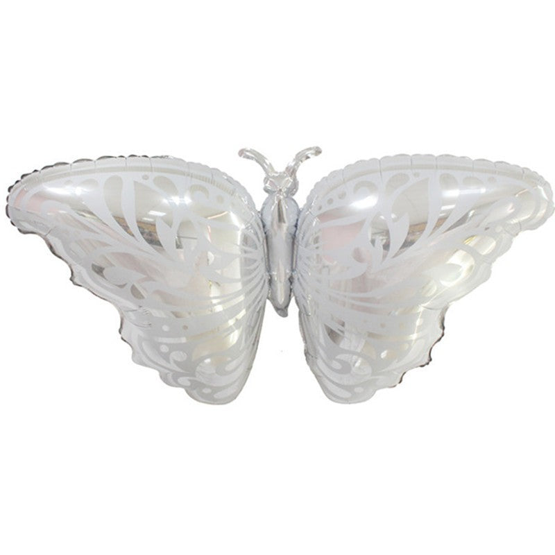 Balon Foil Butterfly  / Kupu - Kupu Silver Jumbo Size 110 cm x 55 cm
